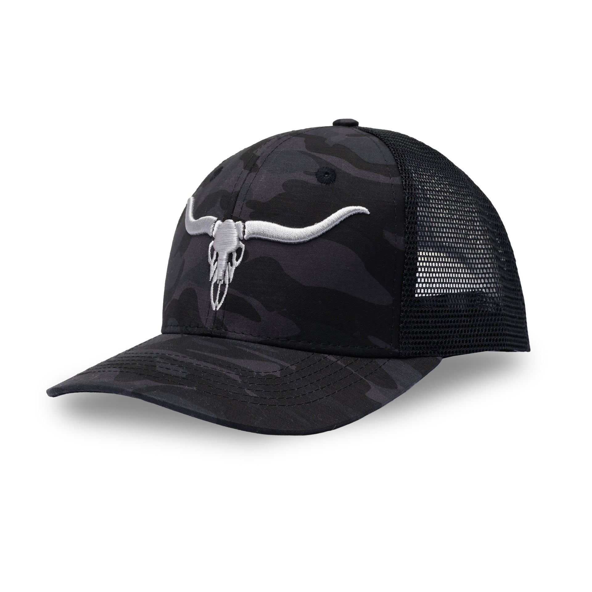 3D LONGHORN Camo-Black - 2PATCH