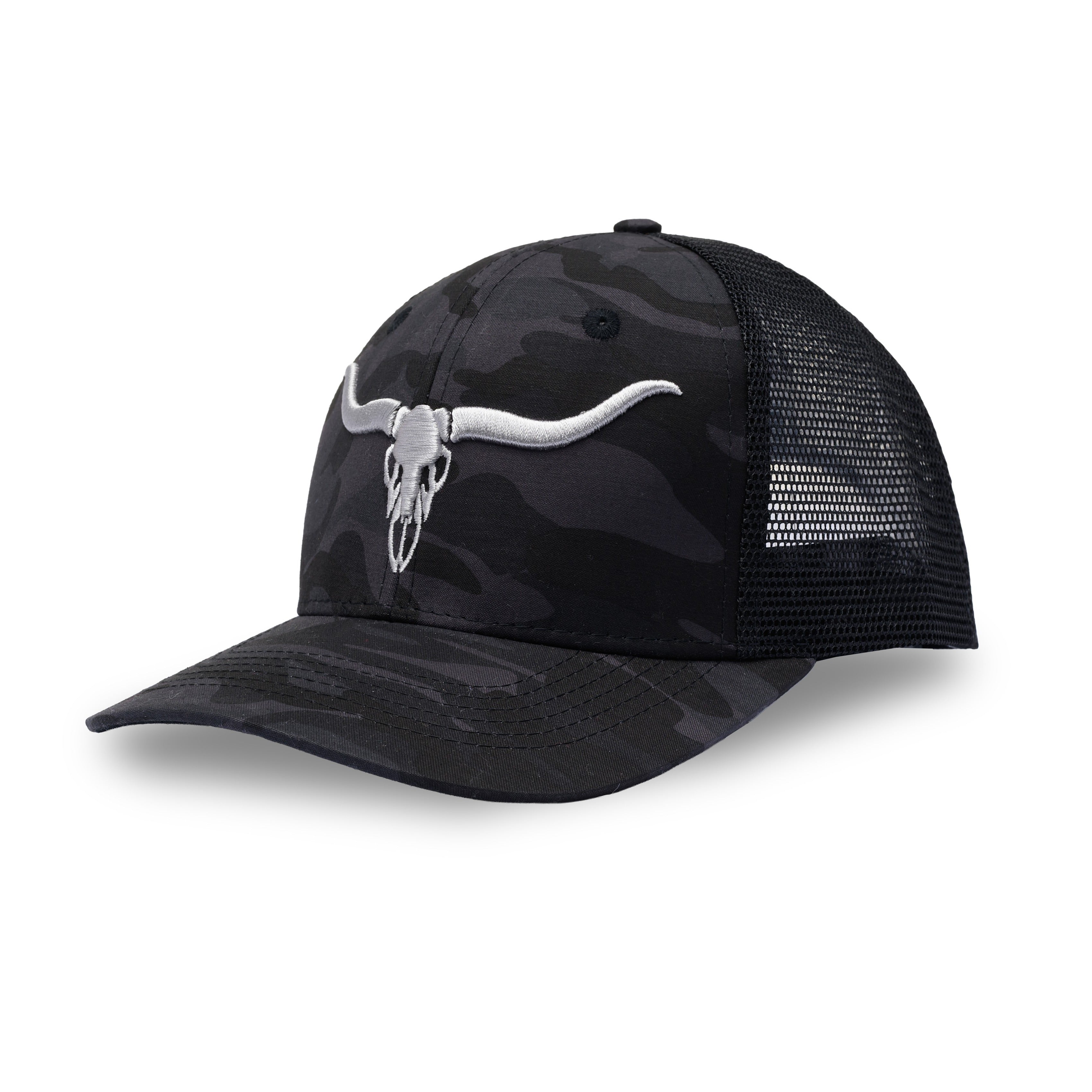 3D LONGHORN Camo-Black - 2PATCH
