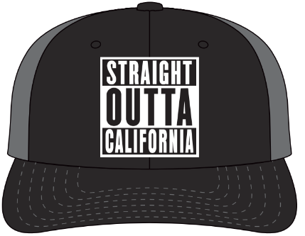 CA STRAIGHT OUTTA-BLACK-Charcoal Mesh
