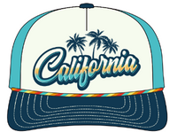 CA PALM-CREAM-NAVY-TURQUOISE MESH