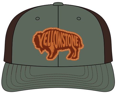 NP YELLOWSTONE BISON-DK Green-Brown mesh