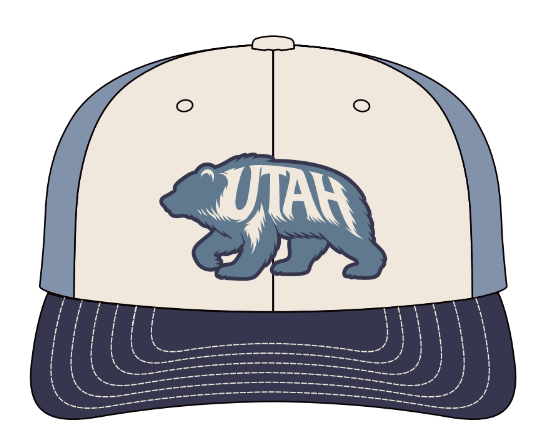 UT BEAR-Cream-Navy-Blue Mesh