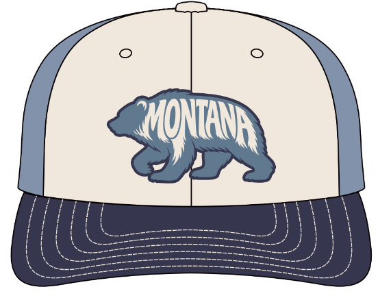 MT BEAR-Cream-Navy-Blue Mesh