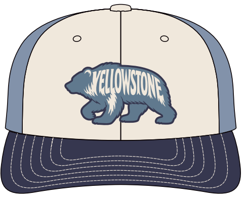 NP Yellowstone BEAR-Cream-Navy-Blue Mesh