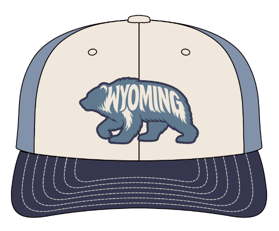 WY BEAR-Cream-Navy-Blue Mesh