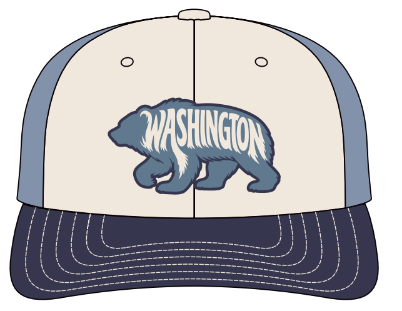 WA BEAR-Cream-Navy-Blue Mesh