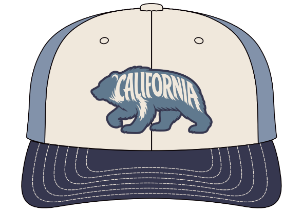 CA BEAR-Cream-Navy-Blue Mesh