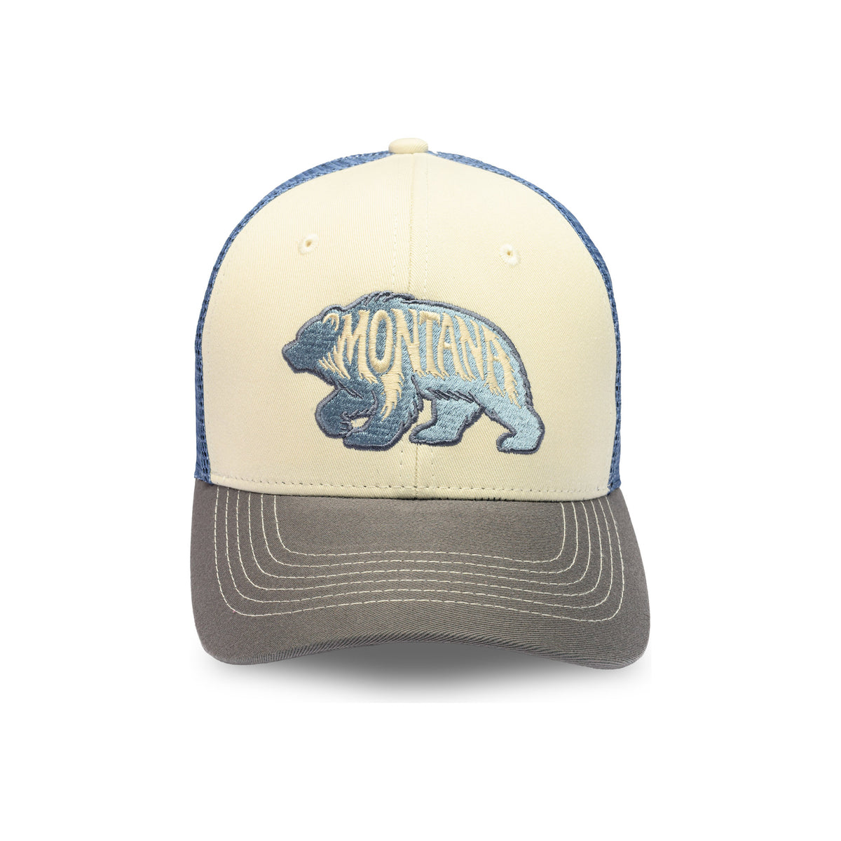 MT BEAR-Cream-Navy-Blue Mesh