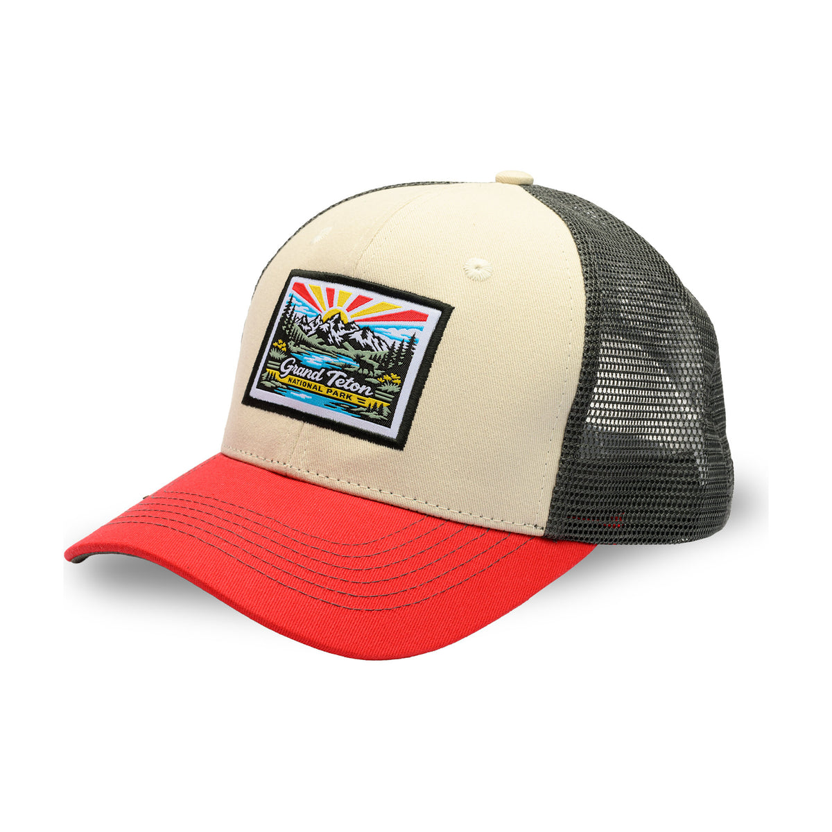 NP Grand Teton WL-Stone-Red-Charcoal Mesh