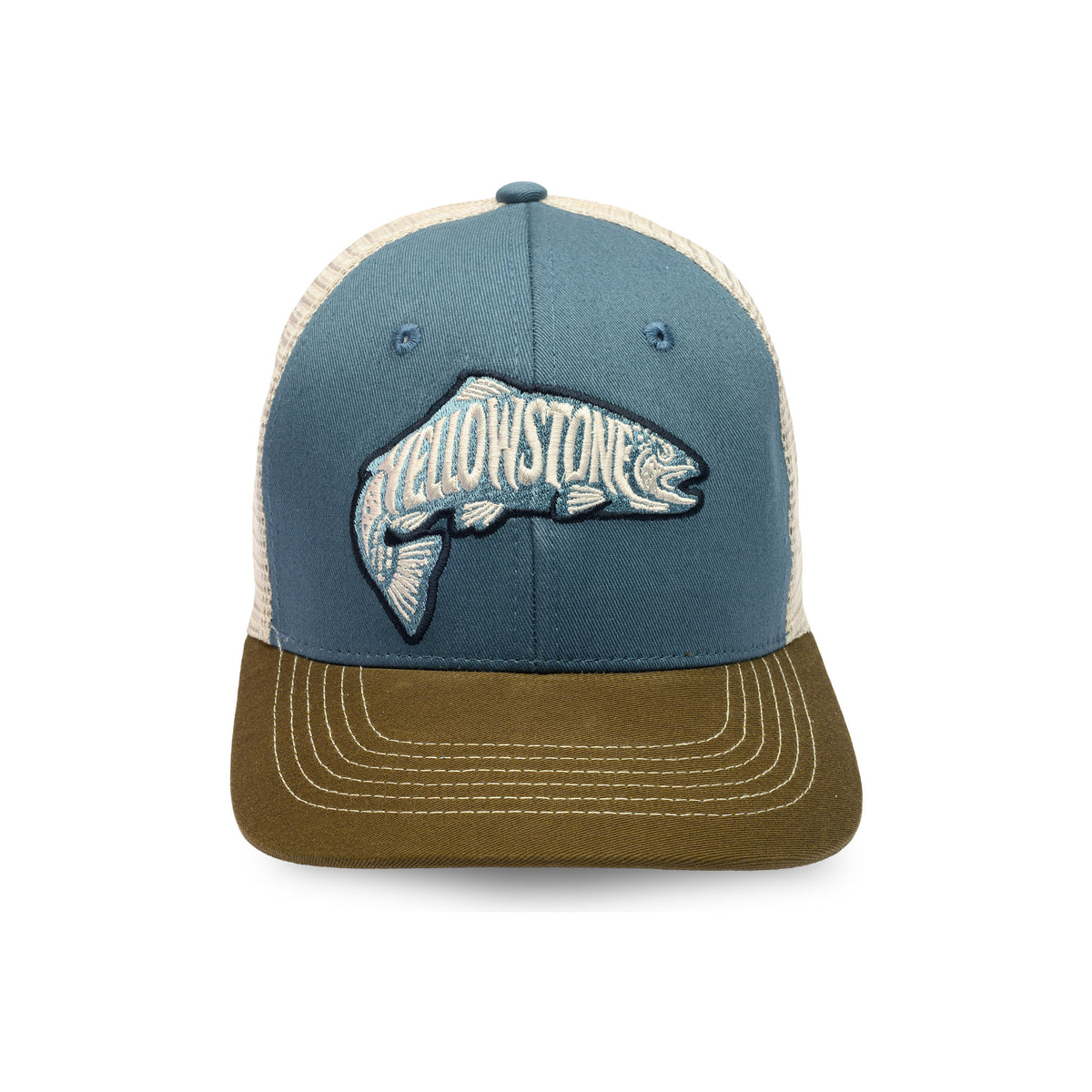 NP Yellowstone TROUT-Blue-Olive-Khaki Mesh