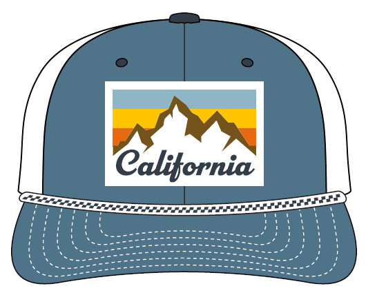 CA PEAK-BLUE-WHITE MESH