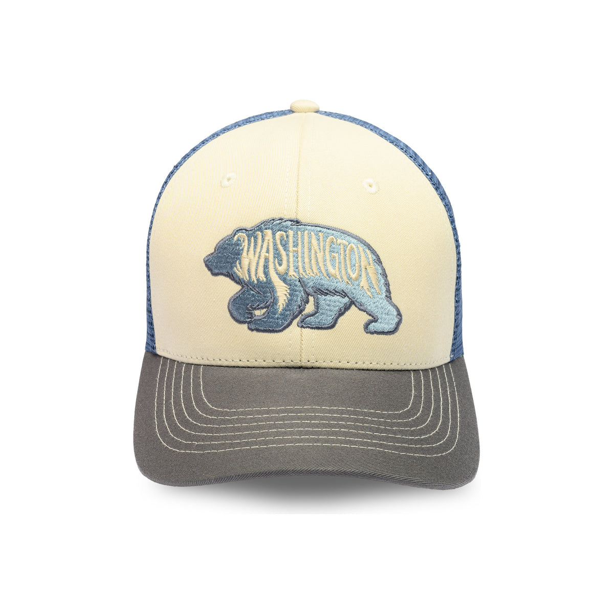 WA BEAR-Cream-Navy-Blue Mesh
