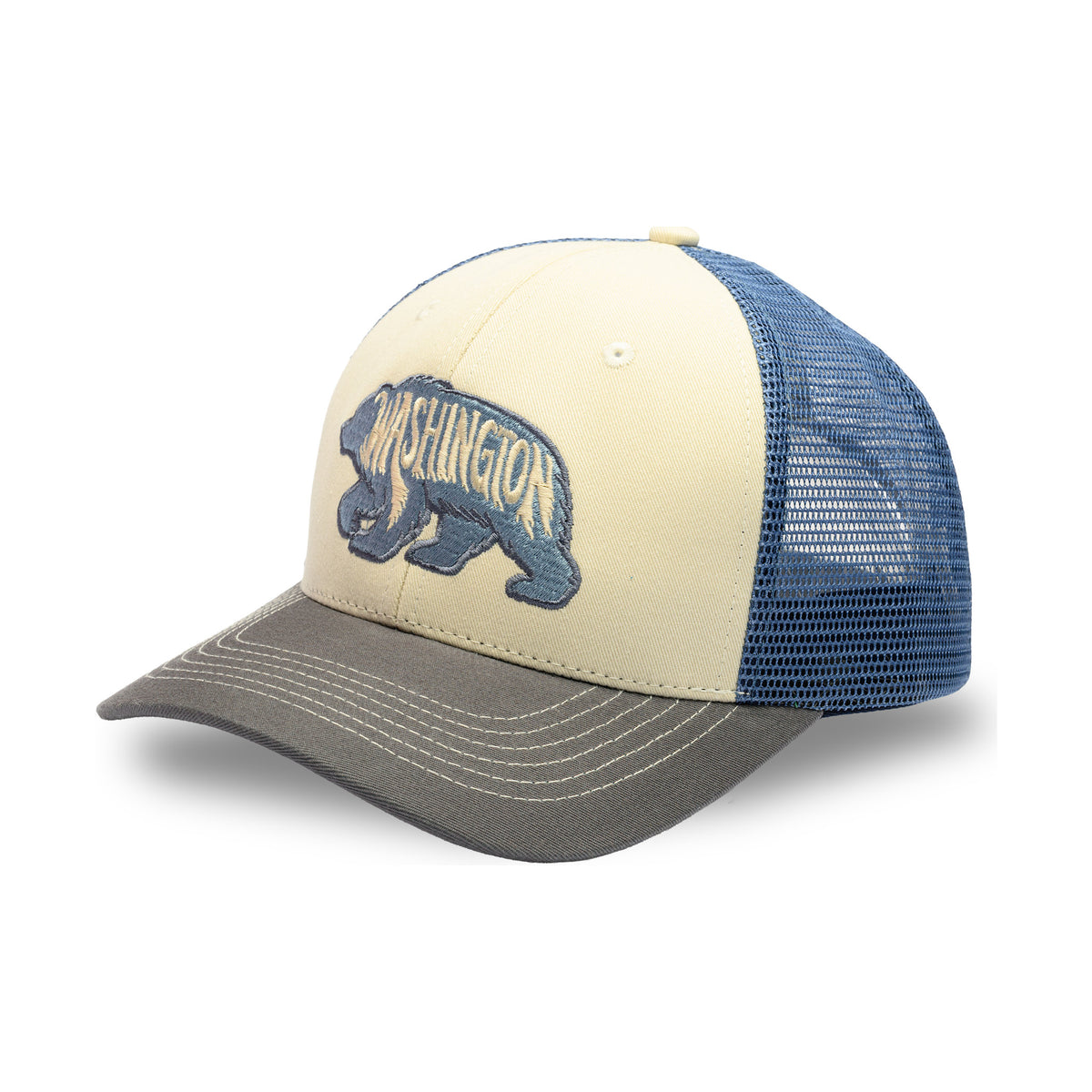 WA BEAR-Cream-Navy-Blue Mesh