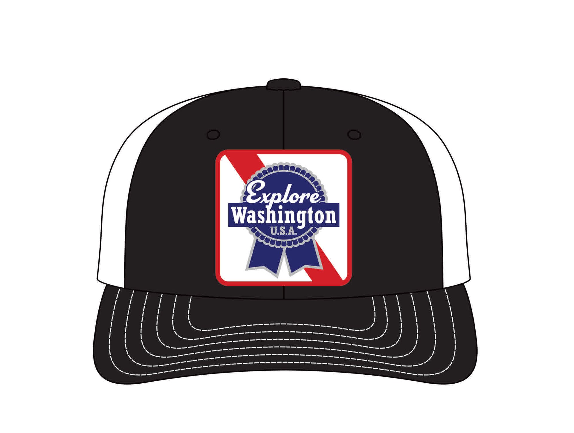 WA Blue Ribbon Black - White