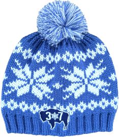 WY Snowflake Blue Beanie