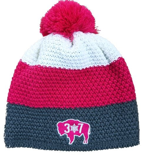 WY Youth Snowflake Pink Beanie