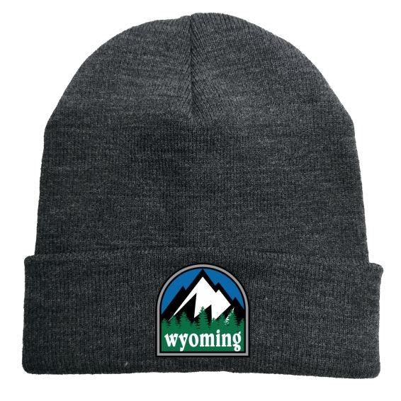 WY Mountain Charcoal Beanie