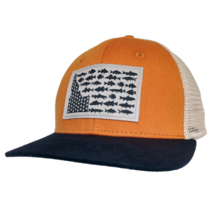 Idaho Fish Flag - Texas Orange -Black - Tan Mesh Wholesale